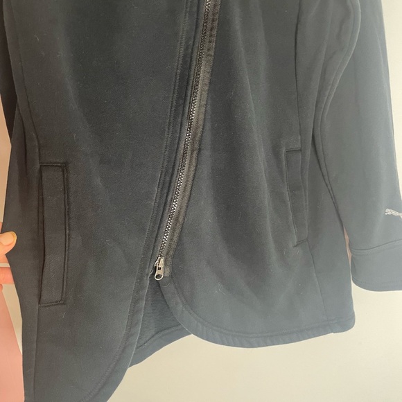 Puma Hooded Assymeyrical heavy Zip Black Jacket Women’s Activewear L - Picture 5 of 8